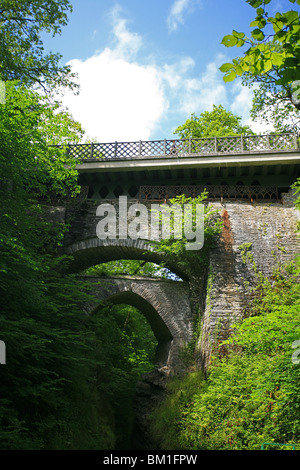 Les trois ponts sur la gorge de la rivière au Pont du Diable, Ceredigion, pays de Galles, Royaume-Uni Banque D'Images