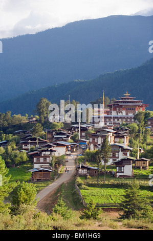 Gangtey Gompa (monastère), de la vallée de Phobjikha, Bhoutan, Himalaya, Asie Banque D'Images