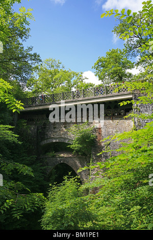 Les trois ponts sur la gorge de la rivière au Pont du Diable, Ceredigion, pays de Galles, Royaume-Uni Banque D'Images