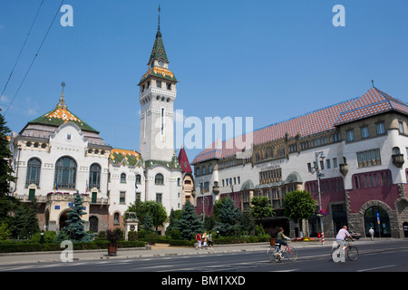 Bâtiment du conseil de comté et la culture Palace, Targu Mures, Transylvanie, Roumanie, Europe Banque D'Images