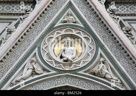 Détail de la cathédrale de Santa Maria del Fiore, Florence, UNESCO World Heritage Site, Toscane, Italie, Europe Banque D'Images