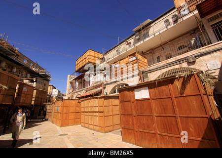 Israël, Jérusalem, Souccot À Mea Shearim neighborhood Banque D'Images