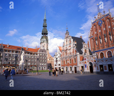 Place de l'hôtel de ville, Vieille Ville, Riga, Riga Région, République de Lettonie Banque D'Images