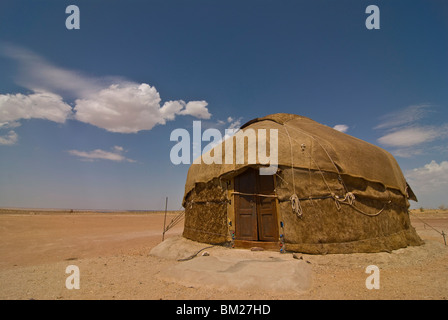 Ayaz-Qala camp de yourte, Karakalpakstan, l'Ouzbékistan, en Asie centrale Banque D'Images