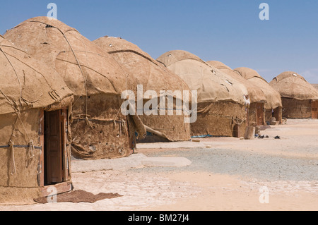 Ayaz-Qala camp de yourte, Karakalpakstan, l'Ouzbékistan, en Asie centrale Banque D'Images