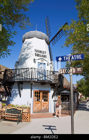 Moulin dans Hamlet Square, Solvang, comté de Santa Barbara, Californie, USA Central Banque D'Images