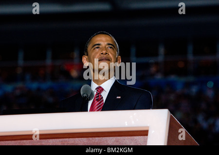 Discours de Barack Obama à l'Invesco Field Banque D'Images