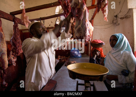 Boucherie musulmane de Harar, en Ethiopie Banque D'Images