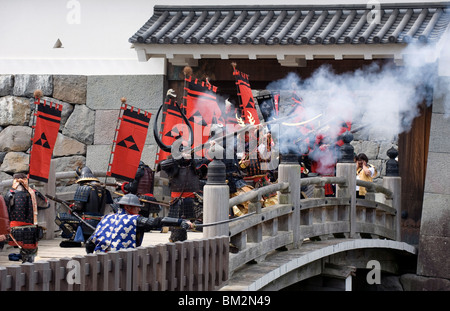 Dans le samouraï Odawara Hojo Godai Festival tenu en mai au château d'Odawara à Kanagawa, Japon Banque D'Images