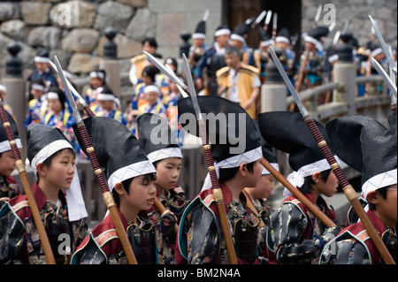 Dans le samouraï Odawara Hojo Godai Festival tenu en mai au château d'Odawara à Kanagawa, Japon Banque D'Images