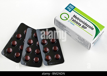Boîte de 21 comprimés de métronidazole Banque D'Images
