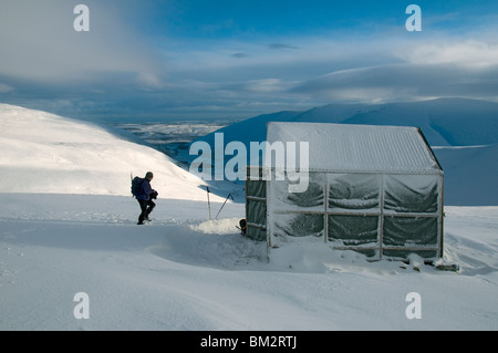 La hutte près de Great Lingy Hill sur l'Caldbeck Fells en hiver, Lake District, Cumbria, England, UK Banque D'Images