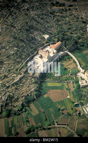 Une vue aérienne du couvent de l'hortus conclusus à Artas en dehors de Bethléem Banque D'Images