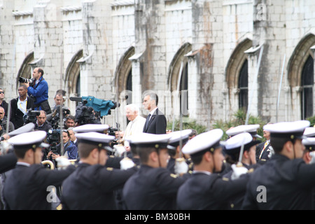 Lisbonne - 11 mai : le Pape Benoît XVI et le Président Cavaco Silva, 11 mai 2010 à Lisbonne, Portugal Banque D'Images