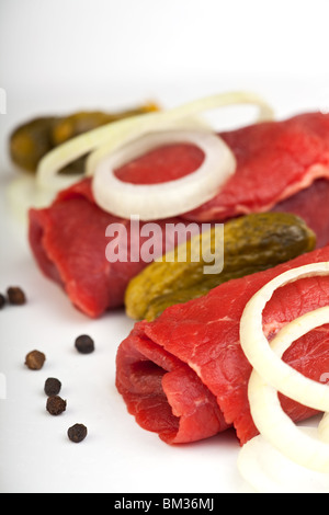 Matières laminées escalopes de veau et d'autres ingrédients Banque D'Images