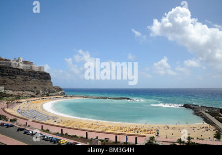 Plage Playa de los Amadores sur la grande île des Canaries, Espagne Banque D'Images