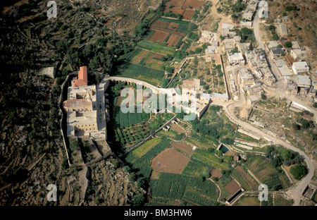 Une vue aérienne du couvent de l'hortus conclusus à Artas en dehors de Bethléem Banque D'Images