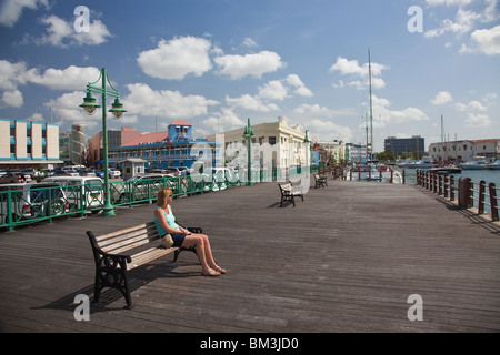 Promenade, Careenage Bridgetown, Barbade Banque D'Images