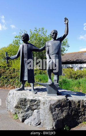 La sculpture à st.keverne Cornwall, uk pour commémorer le 500e anniversaire de l'insurrection de Cornouailles Banque D'Images
