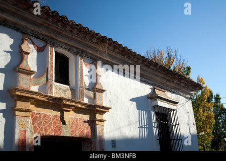 L'architecture typique, ville de Castaño del Robledo, province de Huelva, Andalousie, Espagne Banque D'Images
