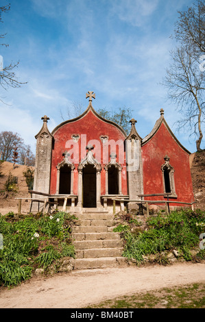 La Maison Rouge nouvellement restauré à Painswick Rococo Garden dans les Cotswolds Banque D'Images