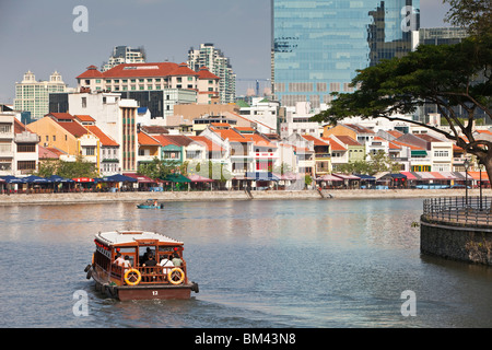 Boat Quay - un bar populaire et des restaurants, à Singapour Banque D'Images