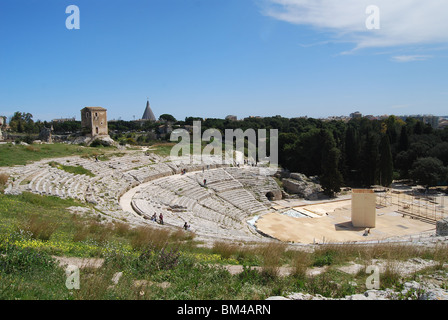 Teatro Greco, théâtre grec de Syracuse, Syracuse - Sicile, Italie Banque D'Images