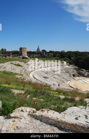 Teatro Greco, théâtre grec de Syracuse, Syracuse - Sicile, Italie Banque D'Images