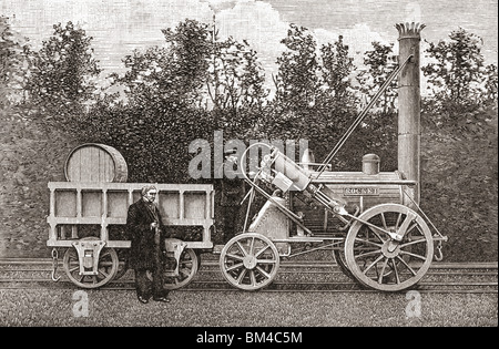 George Stephenson's Rocket le moteur à vapeur, 1829. Banque D'Images