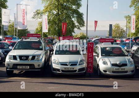 Voitures Nissan a vendu à un concessionnaire Nissan, Marshalls Nissan, Marshalls de voitures d'occasion, Cambridge, Royaume-Uni Banque D'Images