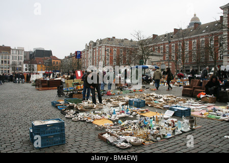 Marché aux puces à Bruxelles, Belgique Banque D'Images