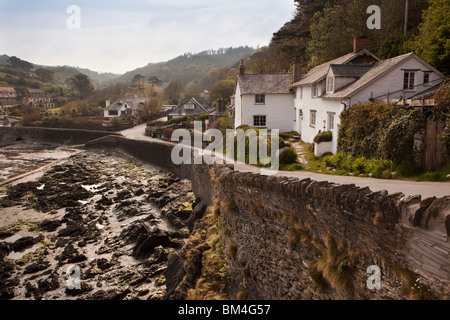 Royaume-uni, Angleterre, Devon, Ilfracombe, Lee, propriétés de pittoresque village côtier Banque D'Images