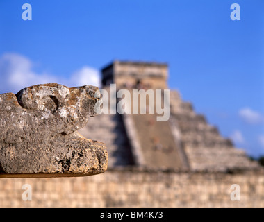 Temple de Kukulkan, Chichen Itza, péninsule du Yucatan, l'état du Yucatan, Mexique Banque D'Images