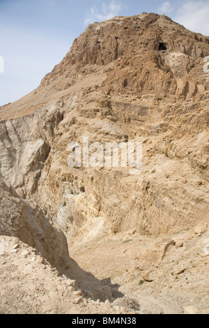 Kumran ou grottes de Qumran au désert de Judée - Israël Banque D'Images