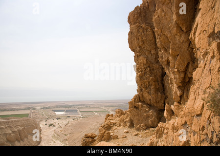 Kumran ou grottes de Qumran au désert de Judée - Israël Banque D'Images