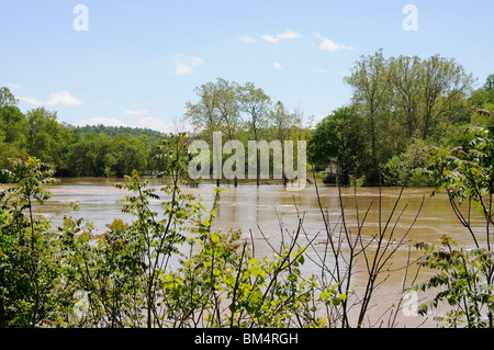 Les eaux d'inondation de la rivière Kentucky à Fort Boonesborough Kentucky USA Banque D'Images