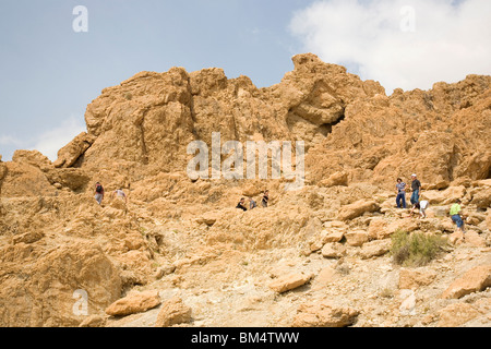 Kumran ou grottes de Qumran au désert de Judée - Israël Banque D'Images