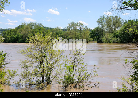 Les eaux d'inondation de la rivière Kentucky à Fort Boonesborough Kentucky USA Banque D'Images