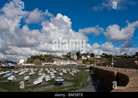 Marée basse dans le port de Binic , Bretagne, France Banque D'Images