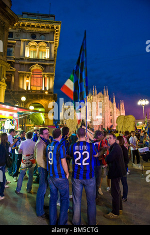 Célébration Scudetto Inter, place du Duomo, Milan, Italie, 16.05.2010 Banque D'Images