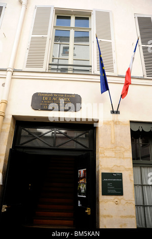 Musée Delacroix2 dans square,St Germain des Prés, vieille ville, Paris 6, France,Ferdinand Victor Eugène Delacroix Banque D'Images