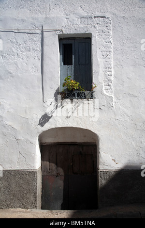 L'architecture typique, ville de Castaño del Robledo, province de Huelva, Andalousie, Espagne Banque D'Images