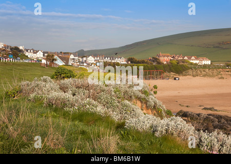 Royaume-uni, Angleterre, Devon, Woolacombe Sands Beach en fin d'après-midi la lumière Banque D'Images