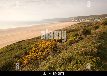 Royaume-uni, Angleterre, Devon, Woolacombe Sands Beach de Marine Drive en fin d'après-midi la lumière Banque D'Images