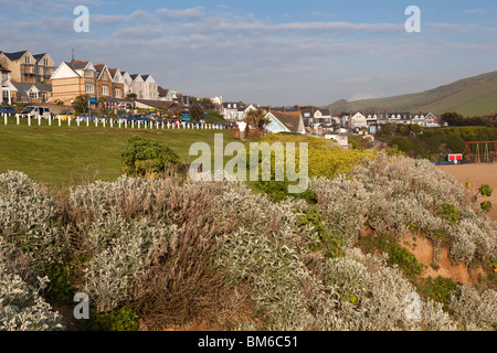 Royaume-uni, Angleterre, Devon Woolacombe, village de lumière en fin d'après-midi Banque D'Images