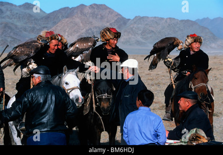 Festival Golden Eagle, Bayan Ölgii, montagnes de l'Altaï, en Mongolie Banque D'Images