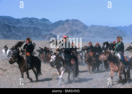 Festival Golden Eagle, Bayan Ölgii, montagnes de l'Altaï, en Mongolie Banque D'Images