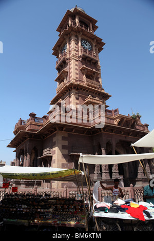 La Ville Tour de l'horloge à l'Sardar Market Jodhpur, Rajasthan, Inde. Banque D'Images