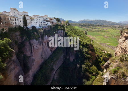 Ronda, Province de Malaga, Espagne. Partie de la vieille ville, situées au bord de la gorges du Tage Banque D'Images