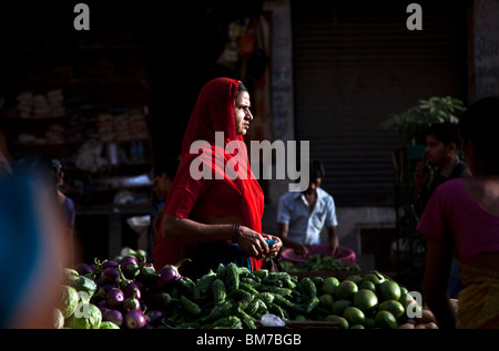 La vieille ville à Ahmedabad, Gujarat Inde Banque D'Images